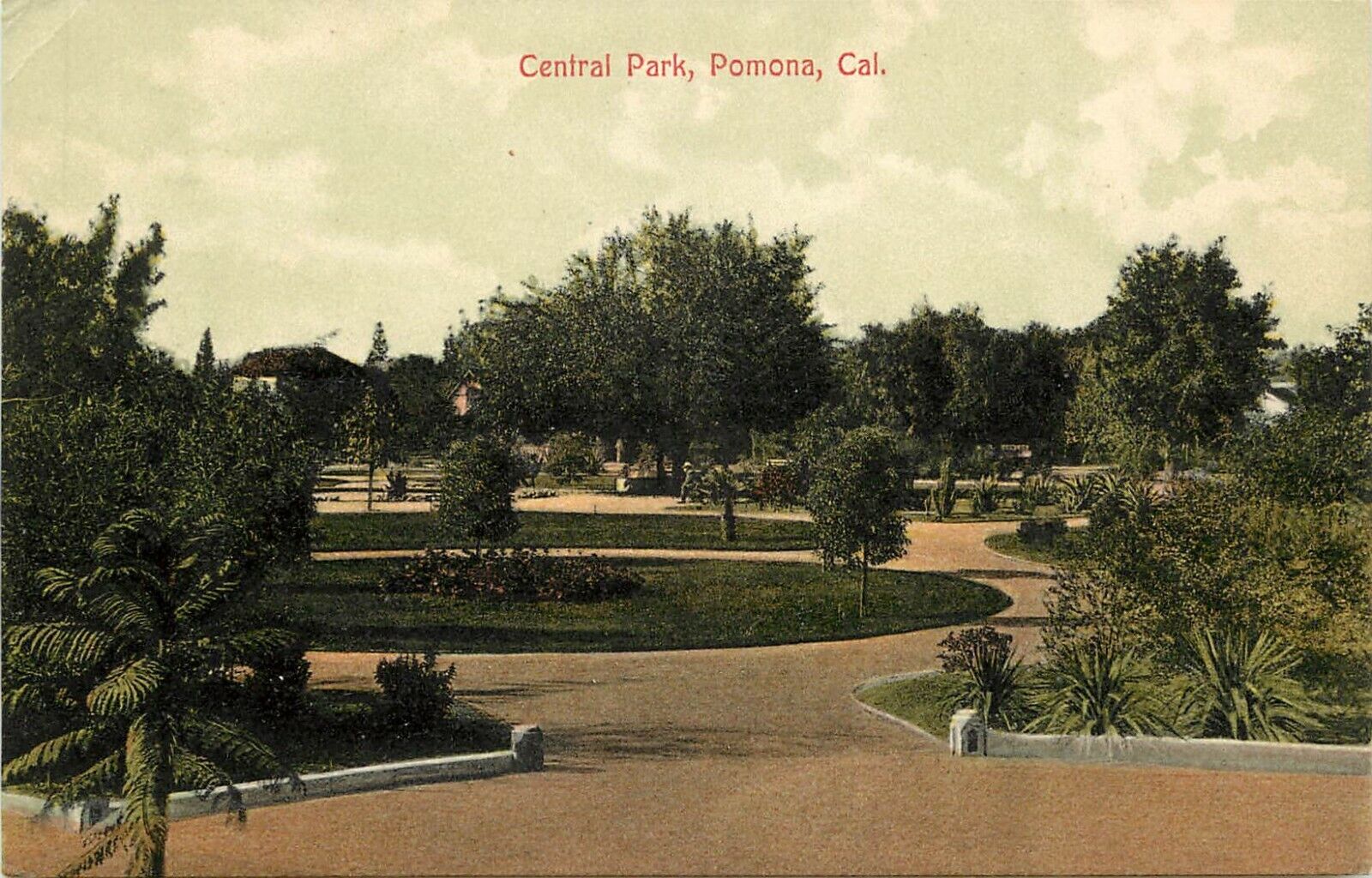 c1907 Chromolithograph Postcard; Central Park, Pomona CA, Unposted Nice