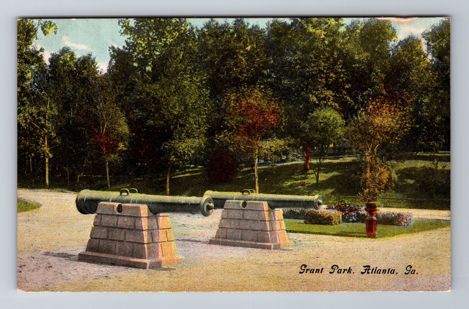 Atlanta GA-Georgia, Grant Park, Antique Vintage Souvenir Postcard