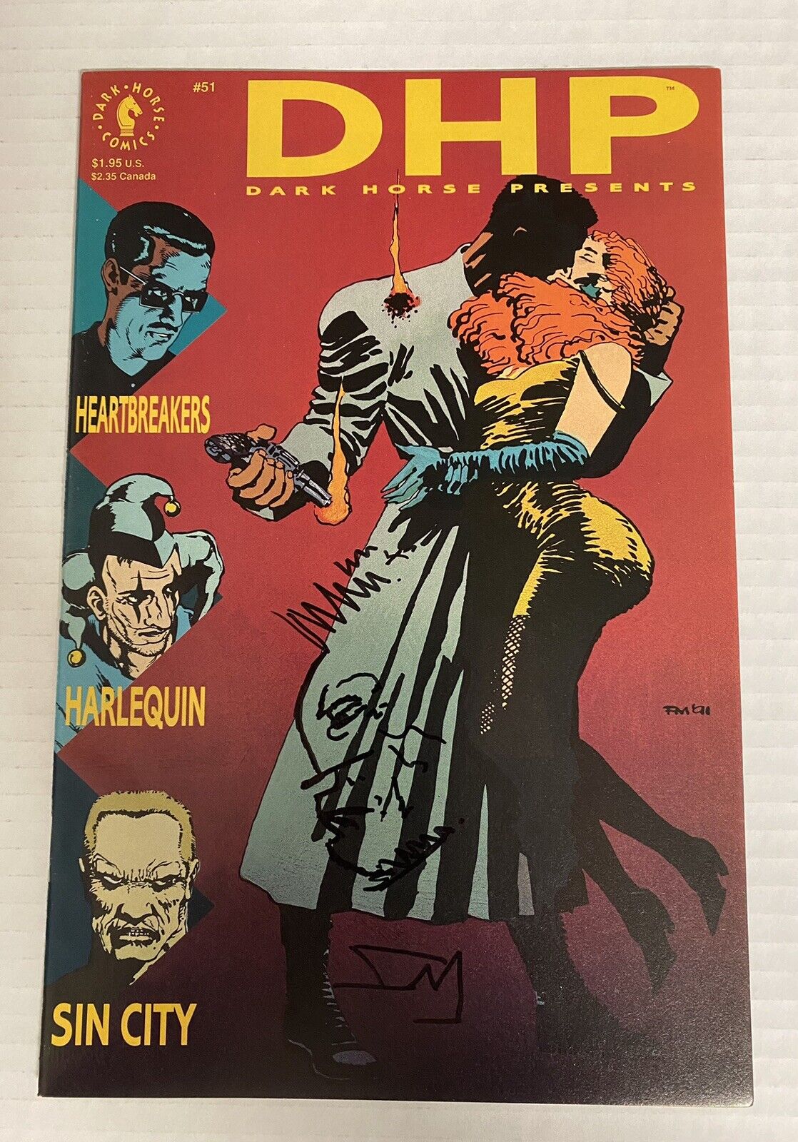 DARK HORSE PRESENTS #51 SIN CITY Frank Miller Signed With Sketch NM 1991