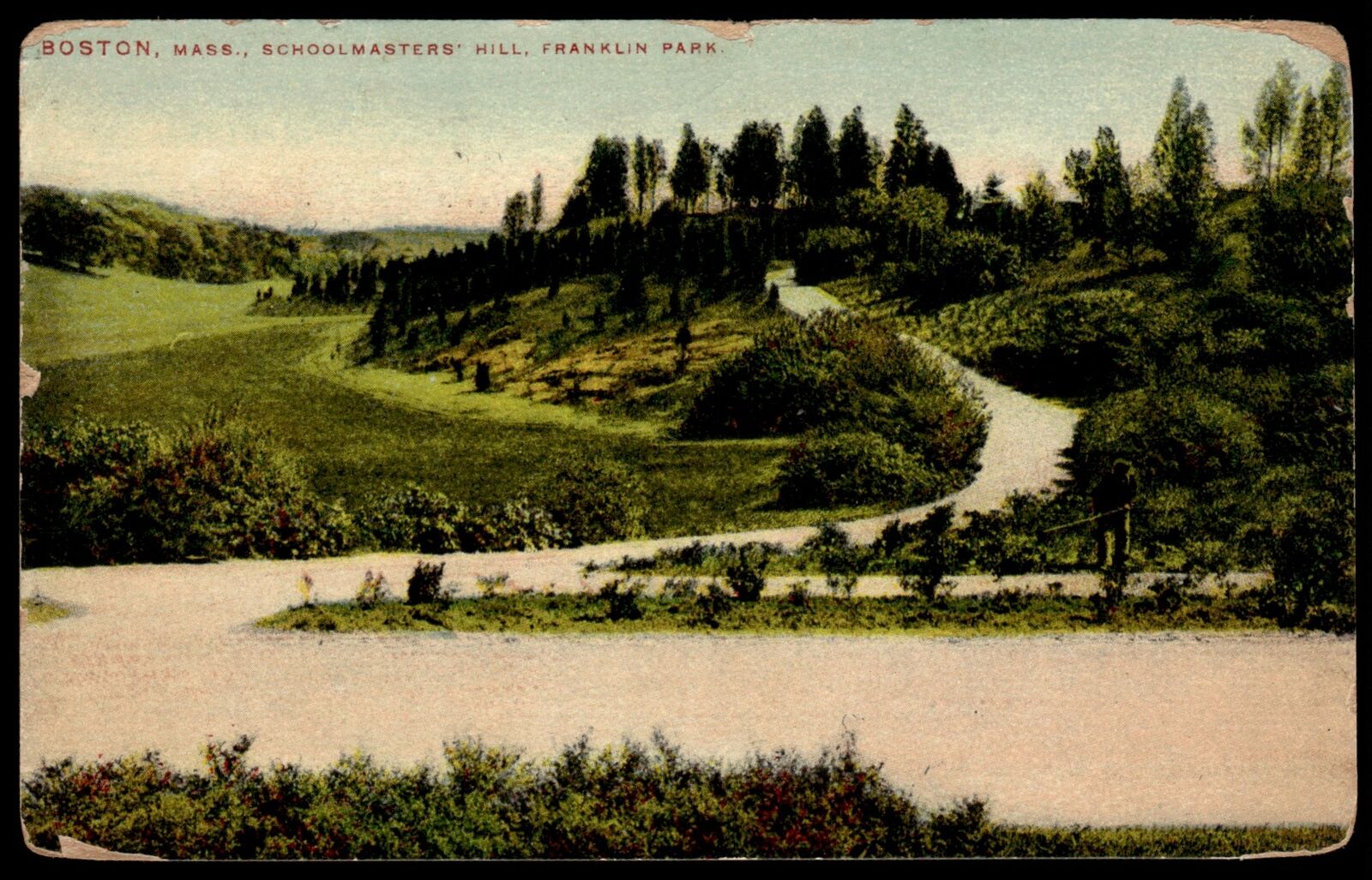 1910 Postard Boston Massachusettes MA Schoolmasters Hill Franklin Park Postcard