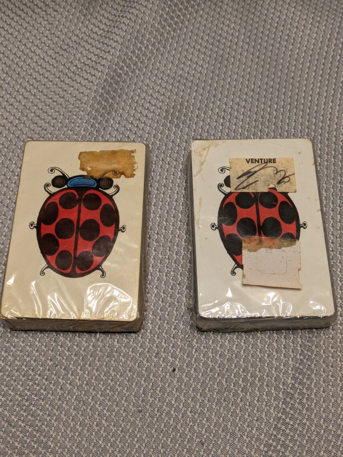 Stardust Ladybug Playing Cards Vintage USA Made Sealed Nu-Vue Tint -Lot Of 2