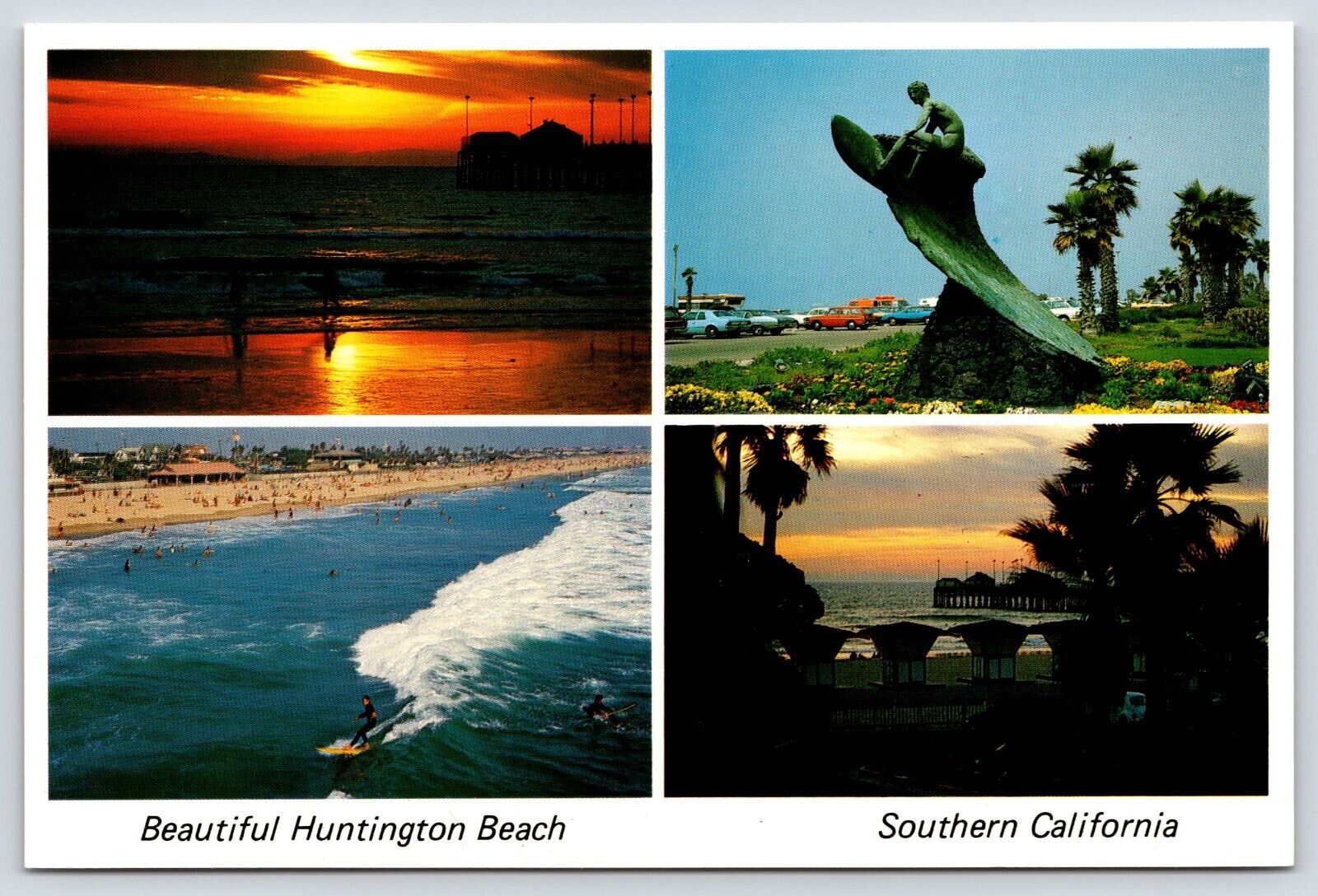 California Beautiful Huntington Beach Vintage Postcard Continental
