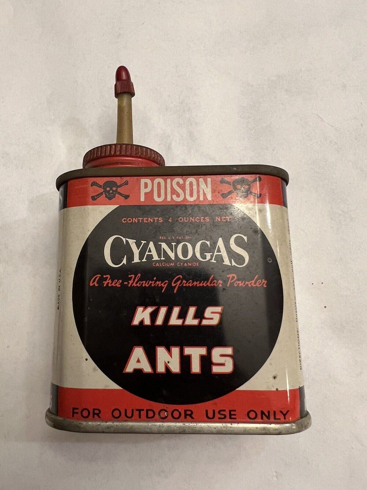Vintage Cyanogas Can Empty American Cyanamid Co Poison Skull & Cross Bones USA