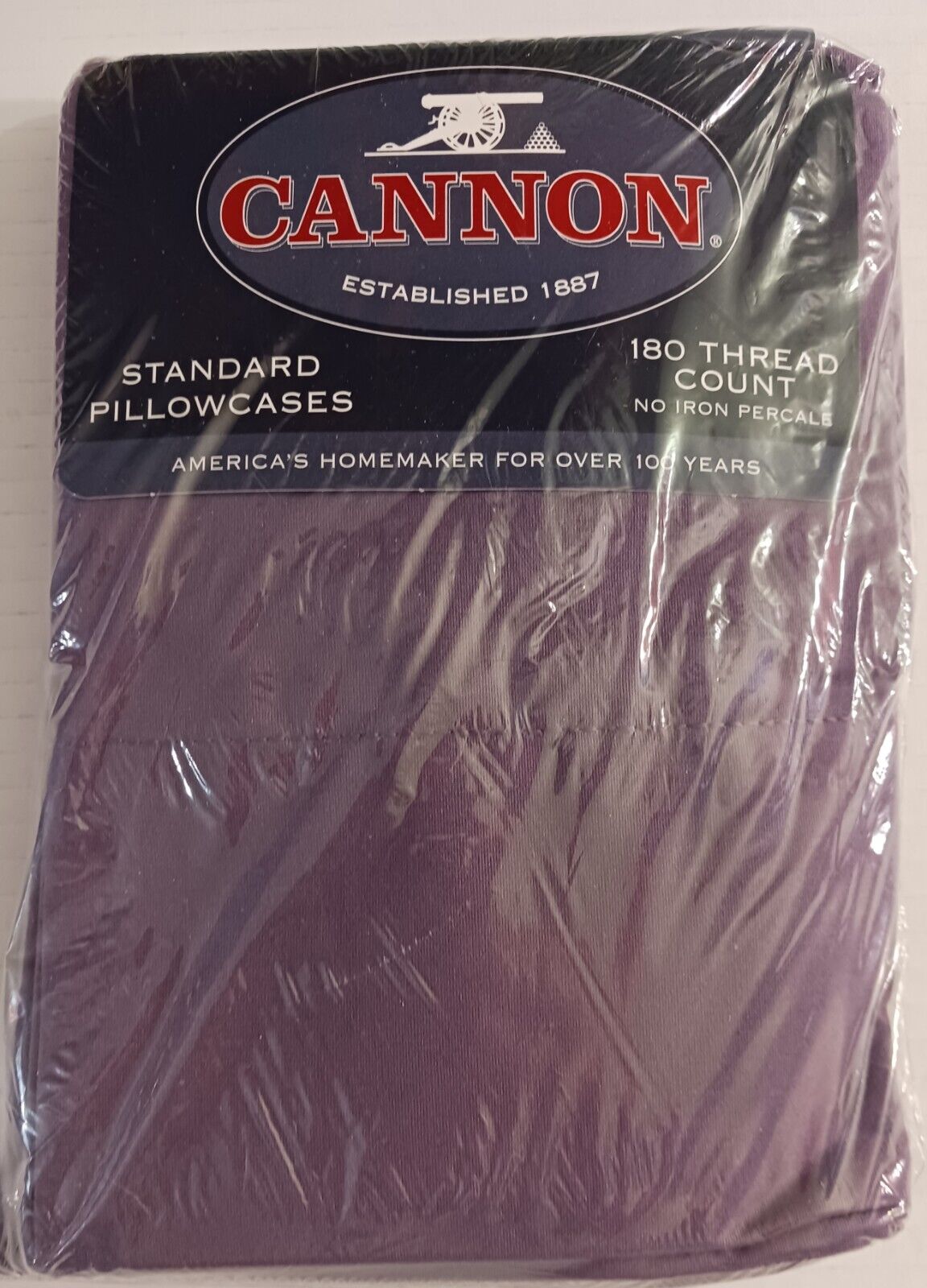 Vintage Cannon One Pair Standard Pillowcases Amethyst Purple New Old Stock USA