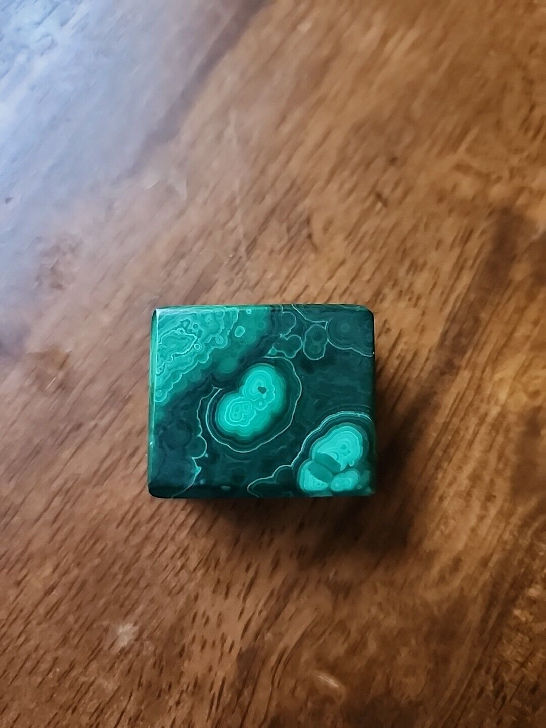 Small Vintage Carved Genuine Malachite Made In Zaire