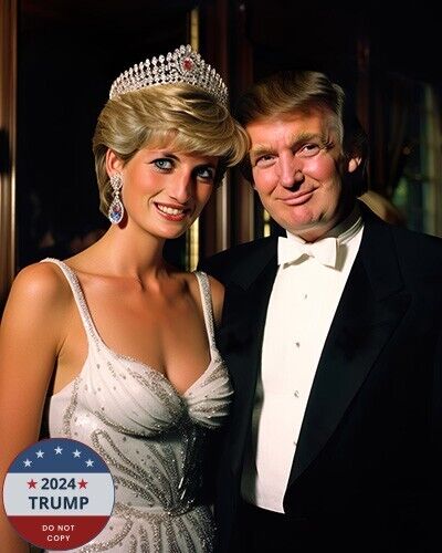 Donald Trump Photo Princess Diana Photo Auto 8x10 Ultimate MAGA Art Made In USA