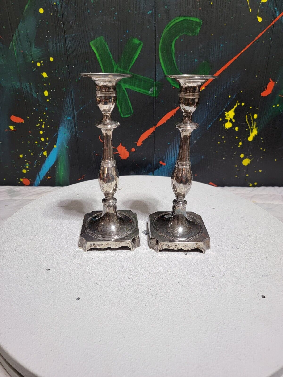 Antique Tiffany & Co Candlestick Holders Sterling Silver