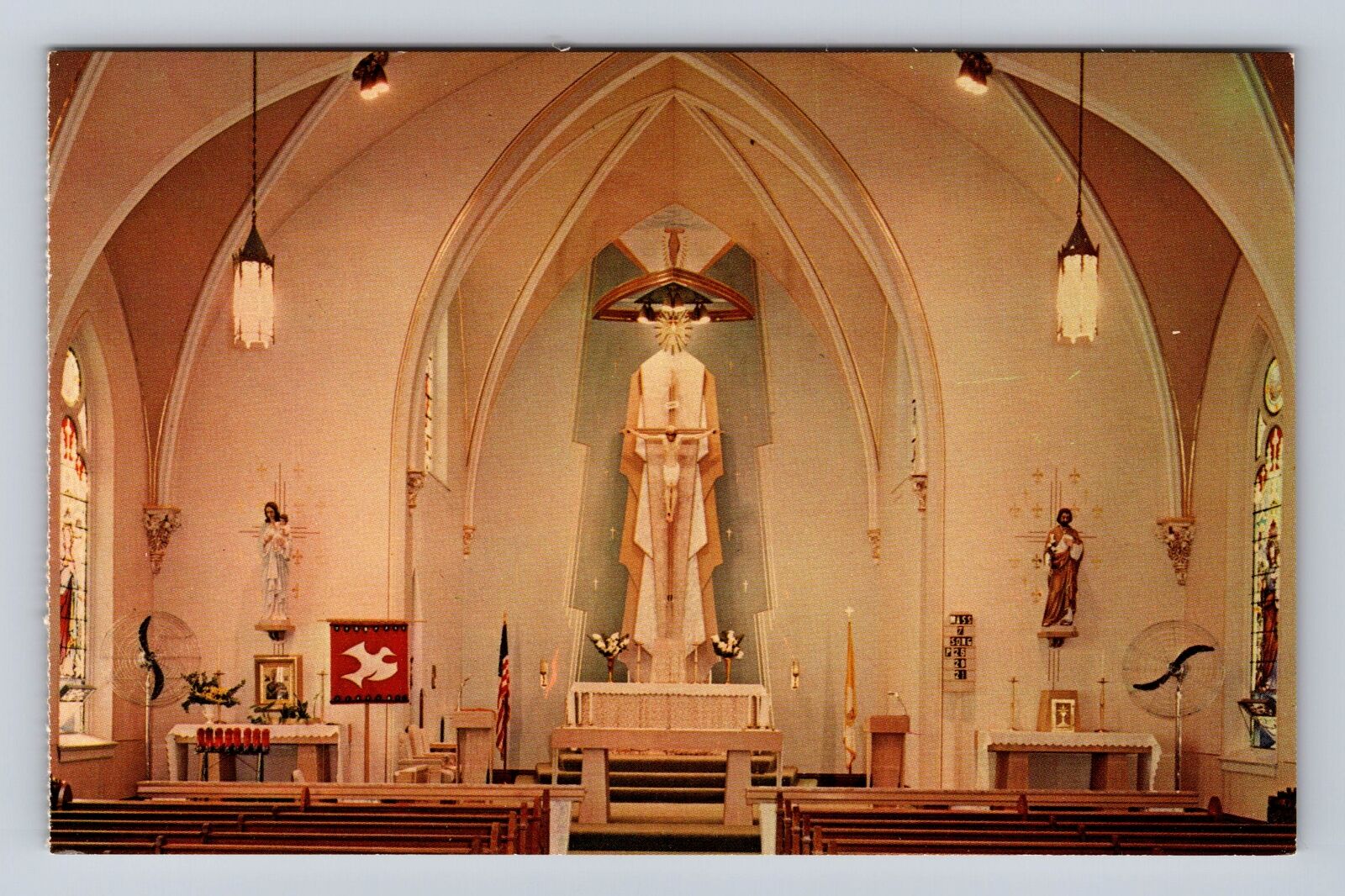 Dickeyville WI-Wisconsin, Holy Ghost Catholic Church, Altar, Vintage Postcard