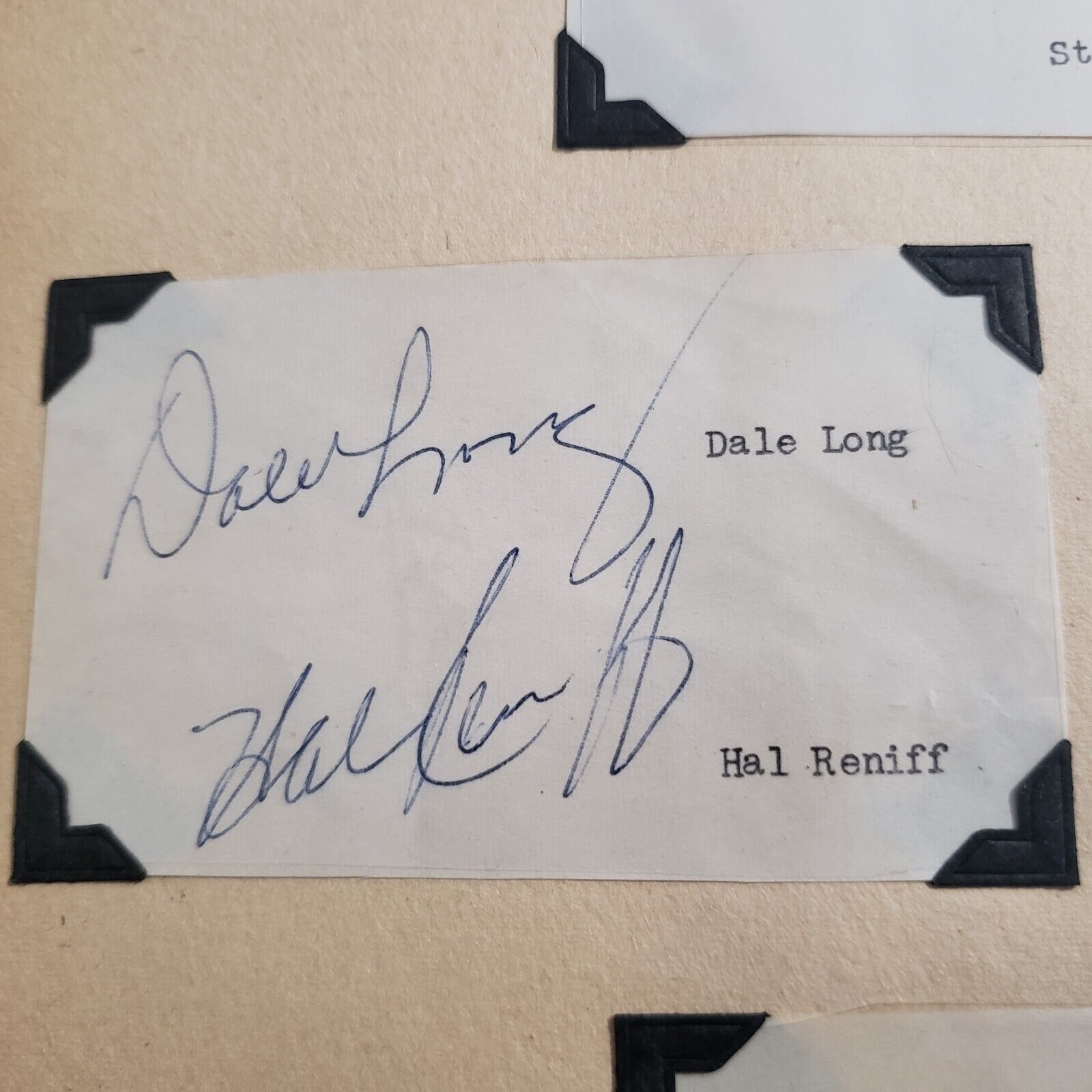 Vintage Dale Long - Hal Reniff  Autographs