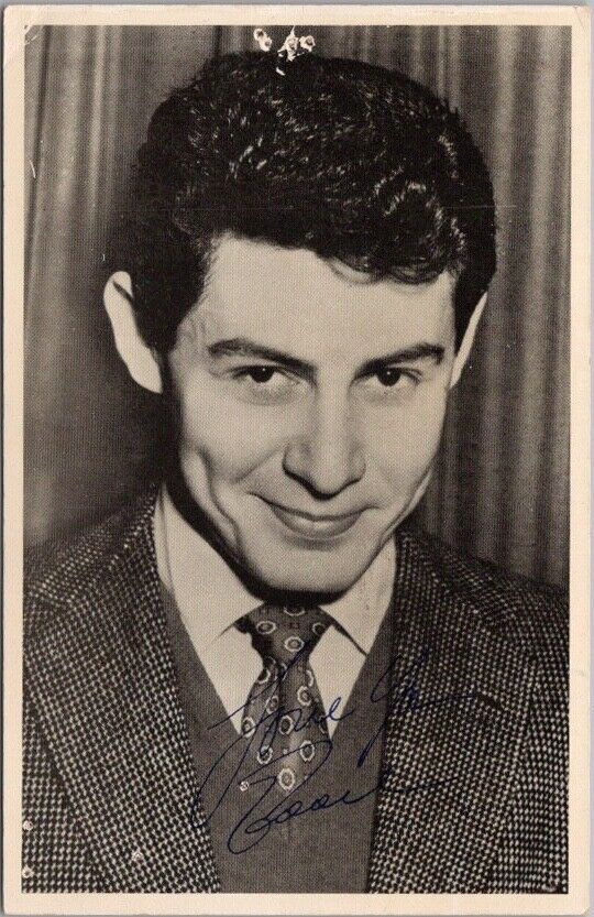 1951 Actor Singer EDDIE FISHER Real Photo RPPC Postcard w/ NYC Cancel *Pin Hole