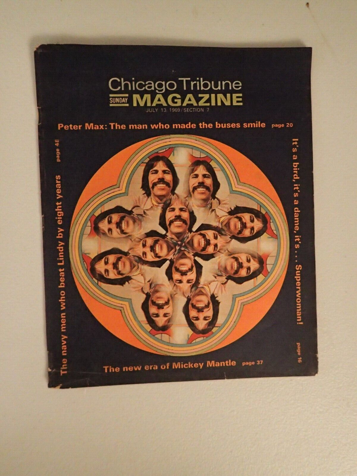 50 + YEARS OLD 1969 Peter Max COVER ART Chicago Buses Tribune Magazine Article 