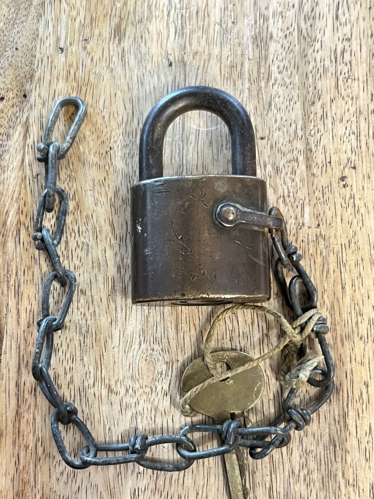 Vintage Antique Old Wilson Bohannan Padlock With Key Lock