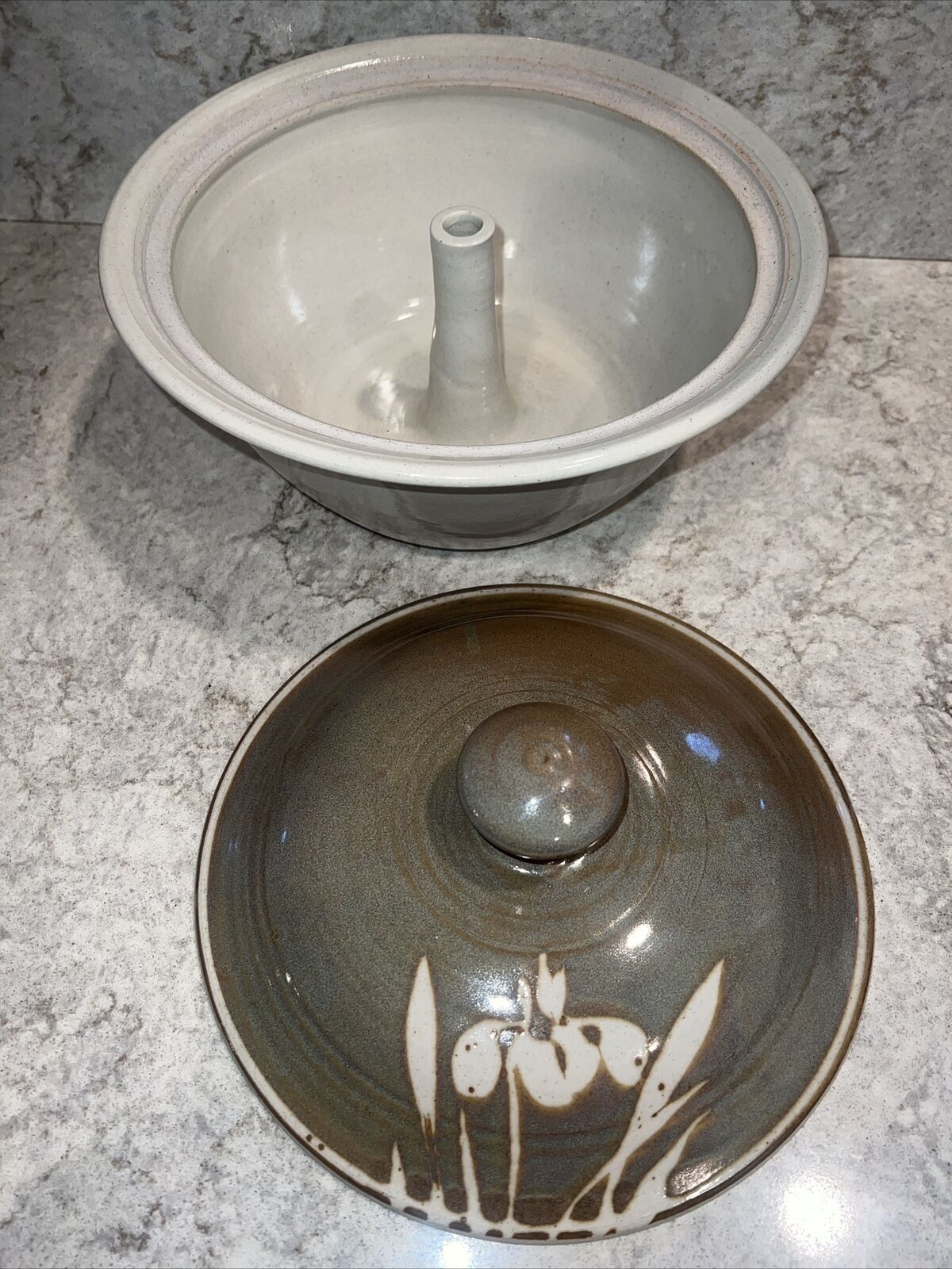 Vintage Handmade Steam Pot Pottery MCM Signed Beautiful Kitchen LARGE