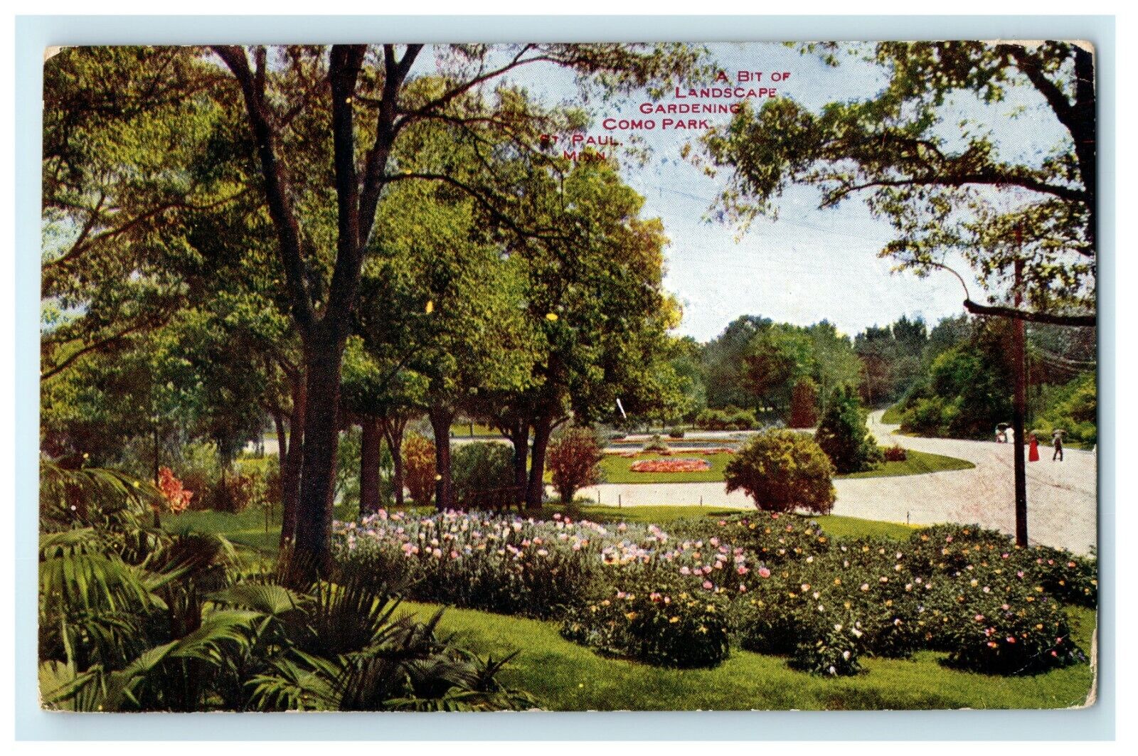 1911 Landscape Gardening, Como Park, St Paul MN Antique Postcard
