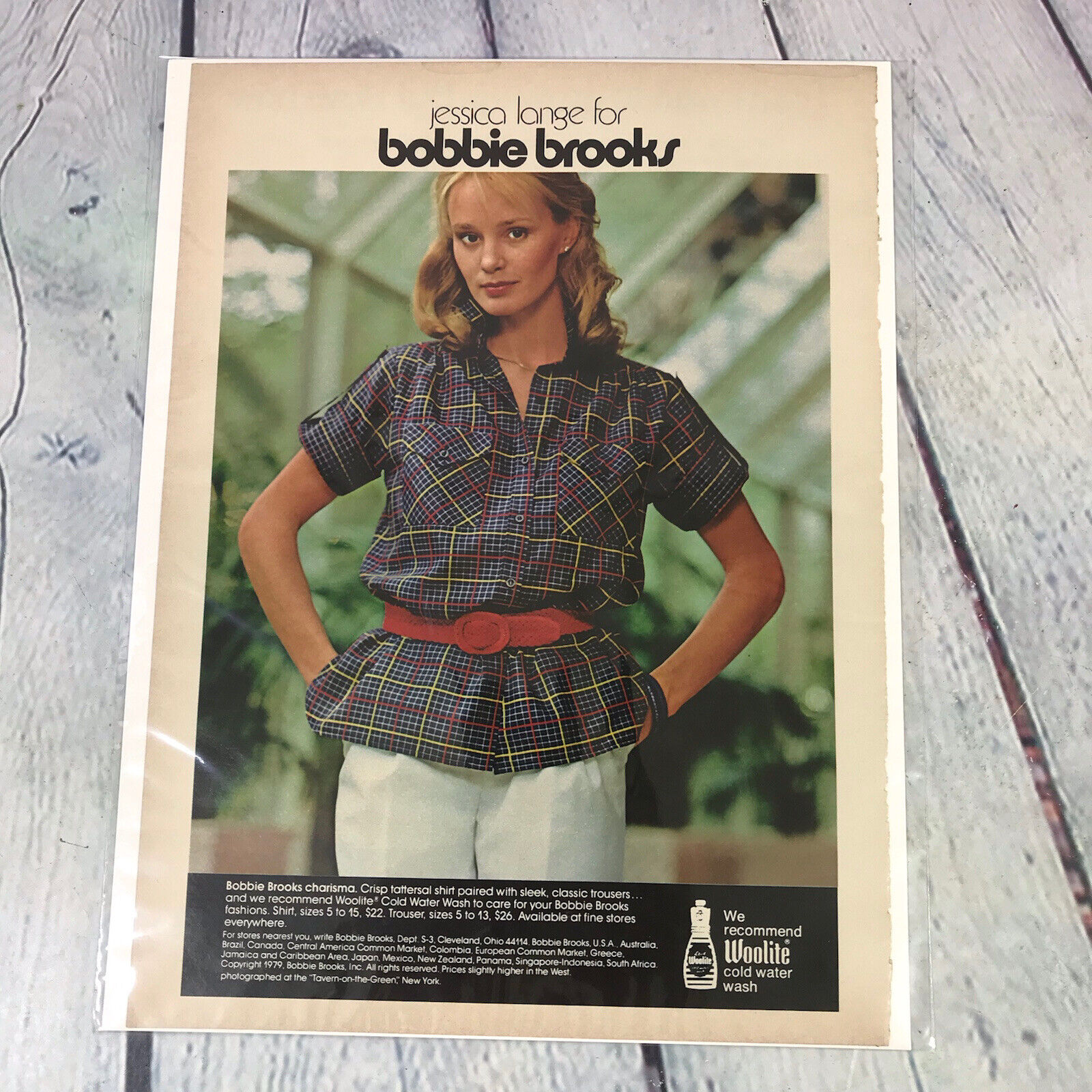 Vtg 1979 Bobbie Brooks w Jessica Lange Print Ad Genuine Magazine Advertisement