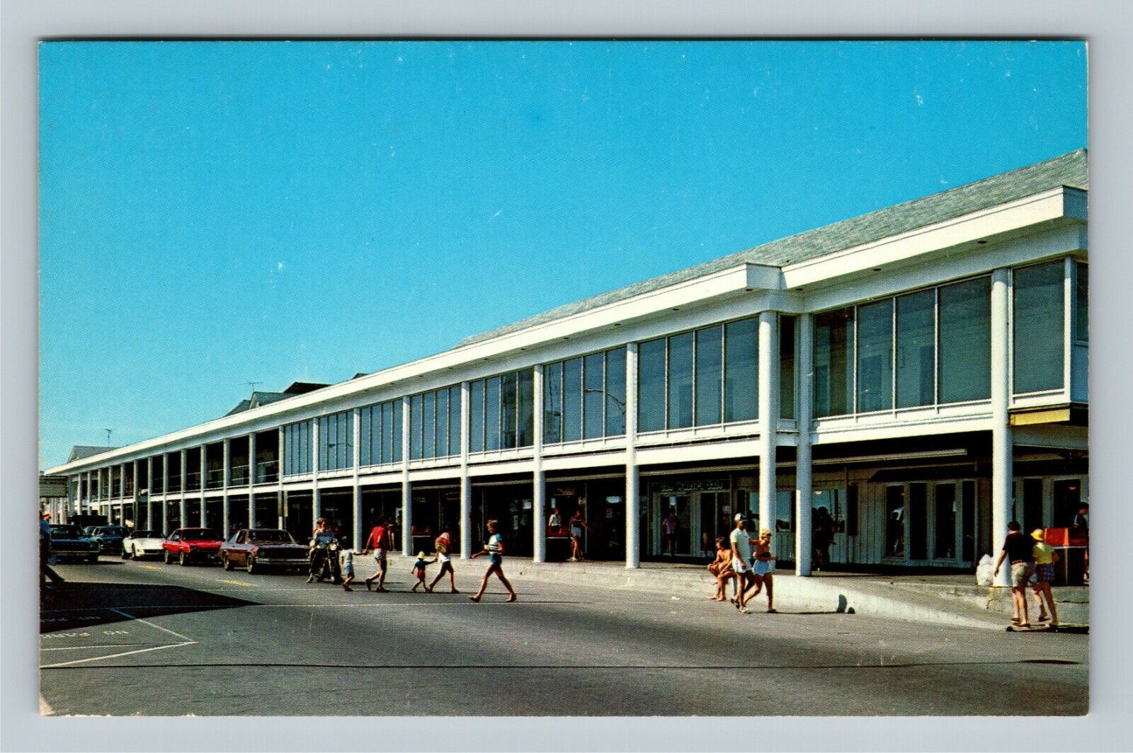 Hampton Beach Casino, Shops Visitors, Antique Vintage New Hampshire Postcard