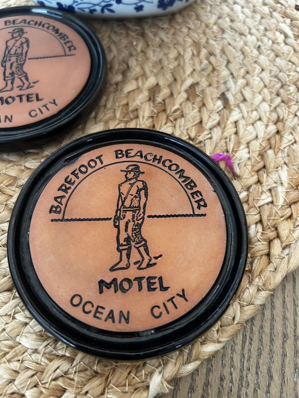 Vintage  Frankoma Barefoot Ocean City Motel Coaster