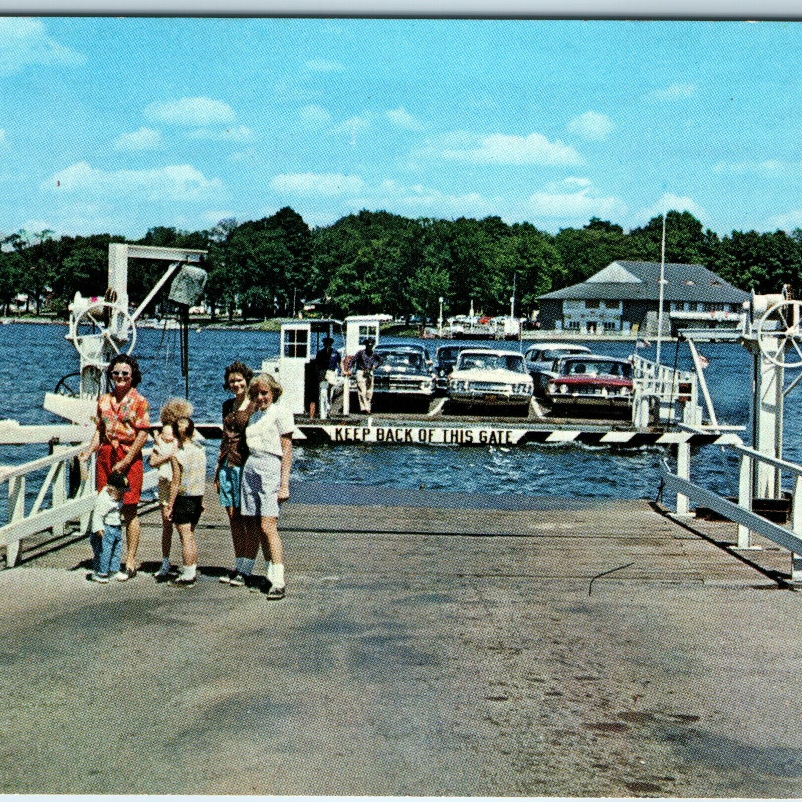 c1960s Stow-Bemus Point, N.Y Ferry on Beautiful Chautauqua Lake Family Cars A221