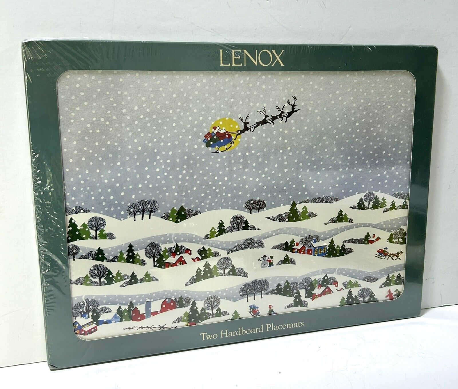 Lenox RARE Christmas Placemats Discontinued Sleigh Ride