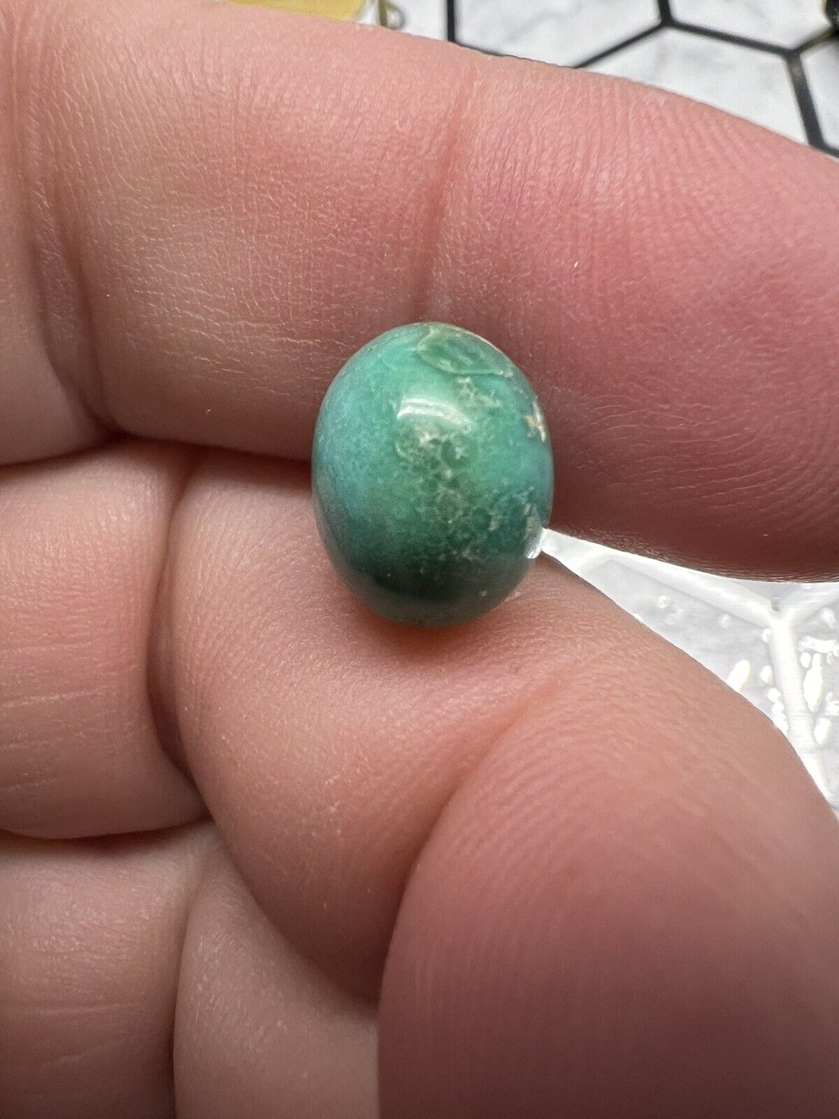 Stunning antique Chinese Chrysoprase bead 12.1 x 9.4 mm valuable collectible