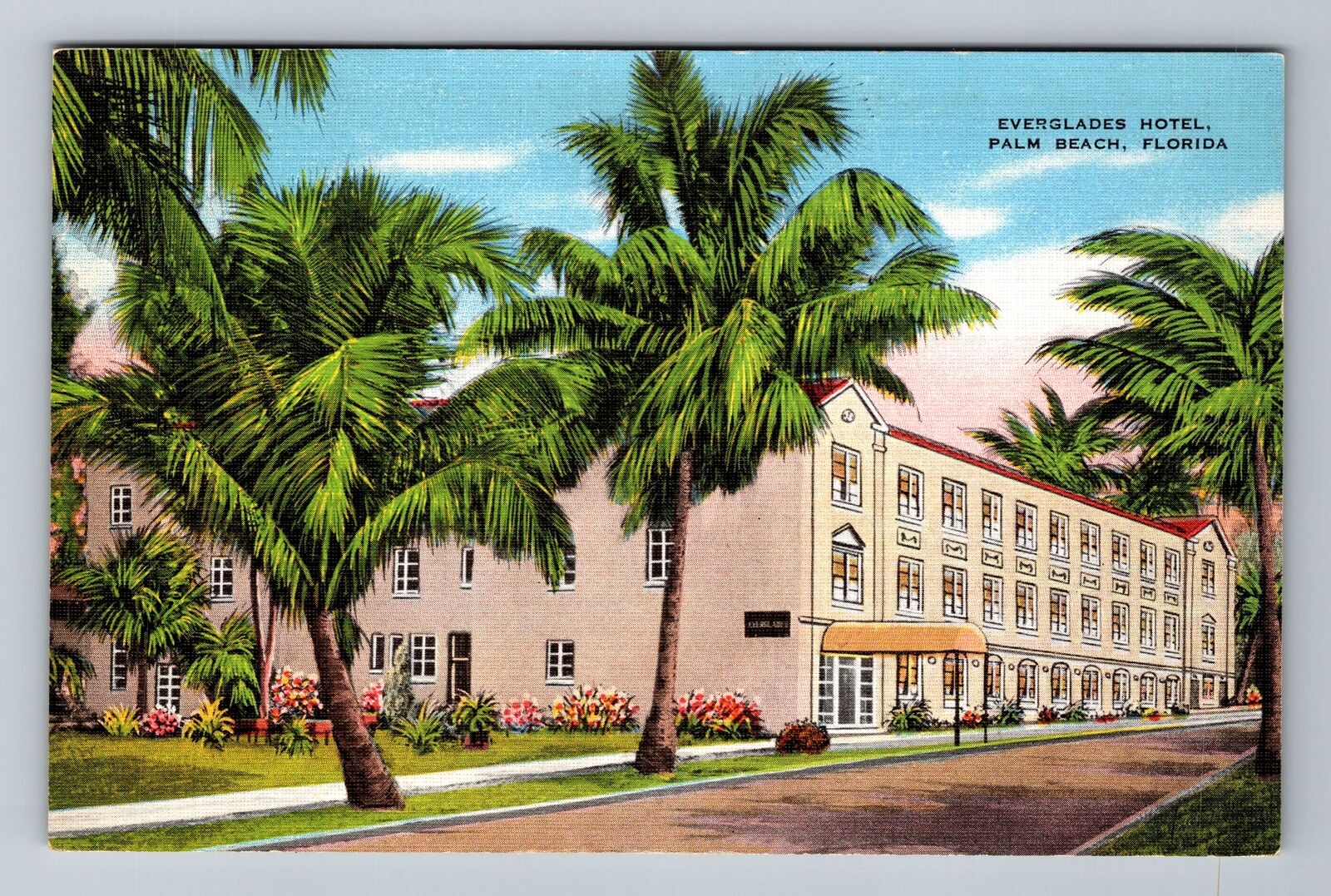 Palm Beach FL-Florida Everglades Hotel Gardens Antique Vintage Souvenir Postcard