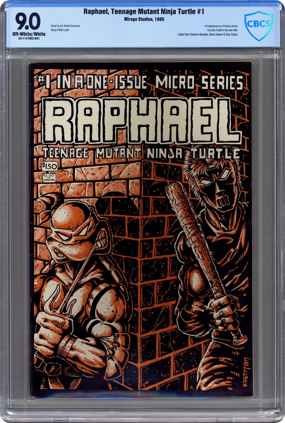 Raphael Teenage Mutant Ninja Turtles #1 Eastman 1st Printing CBCS 9.0 1985