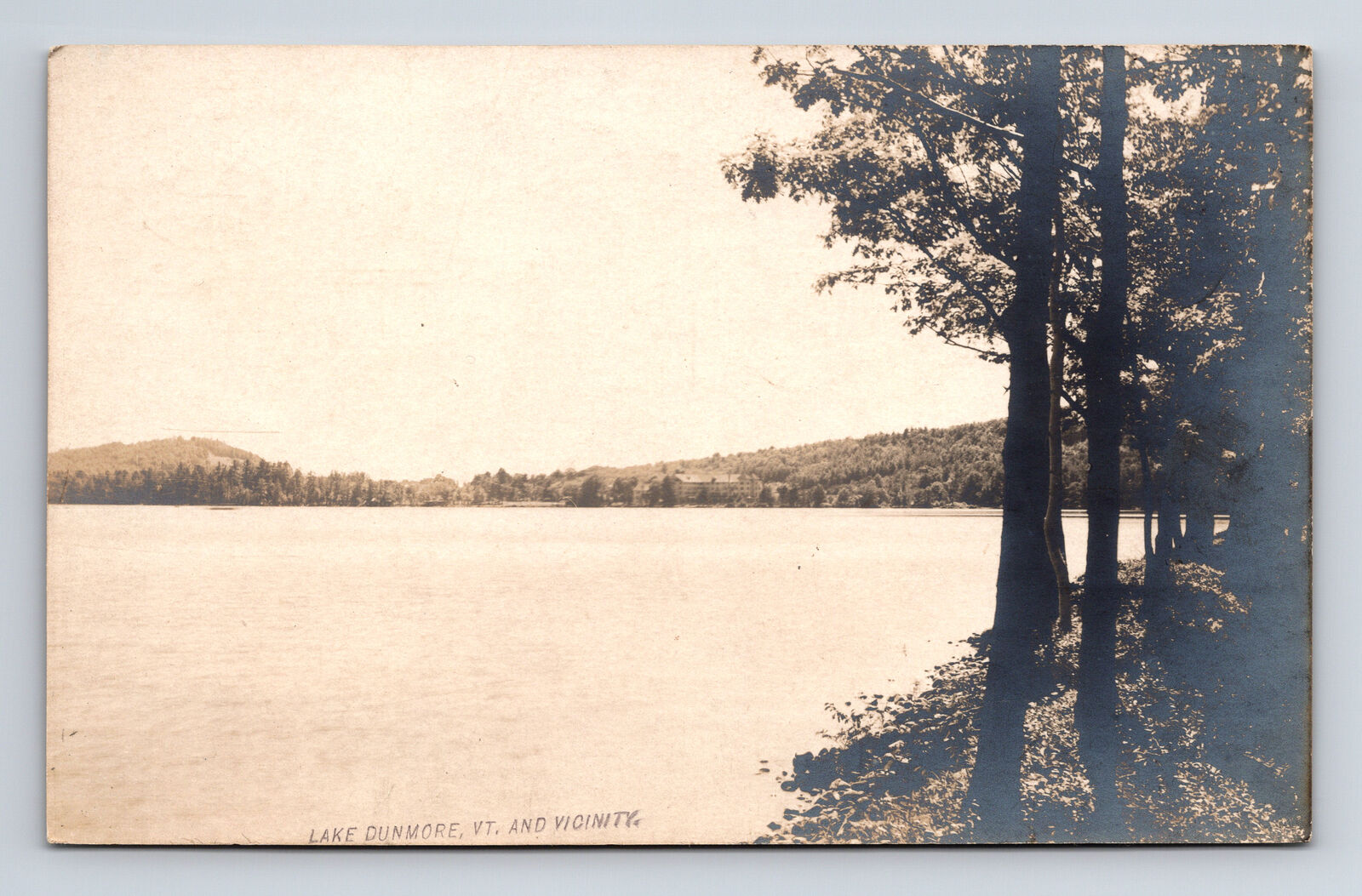 RPPC Scenic View at Lake Dunmore Vermont VT Real Photo Postcard