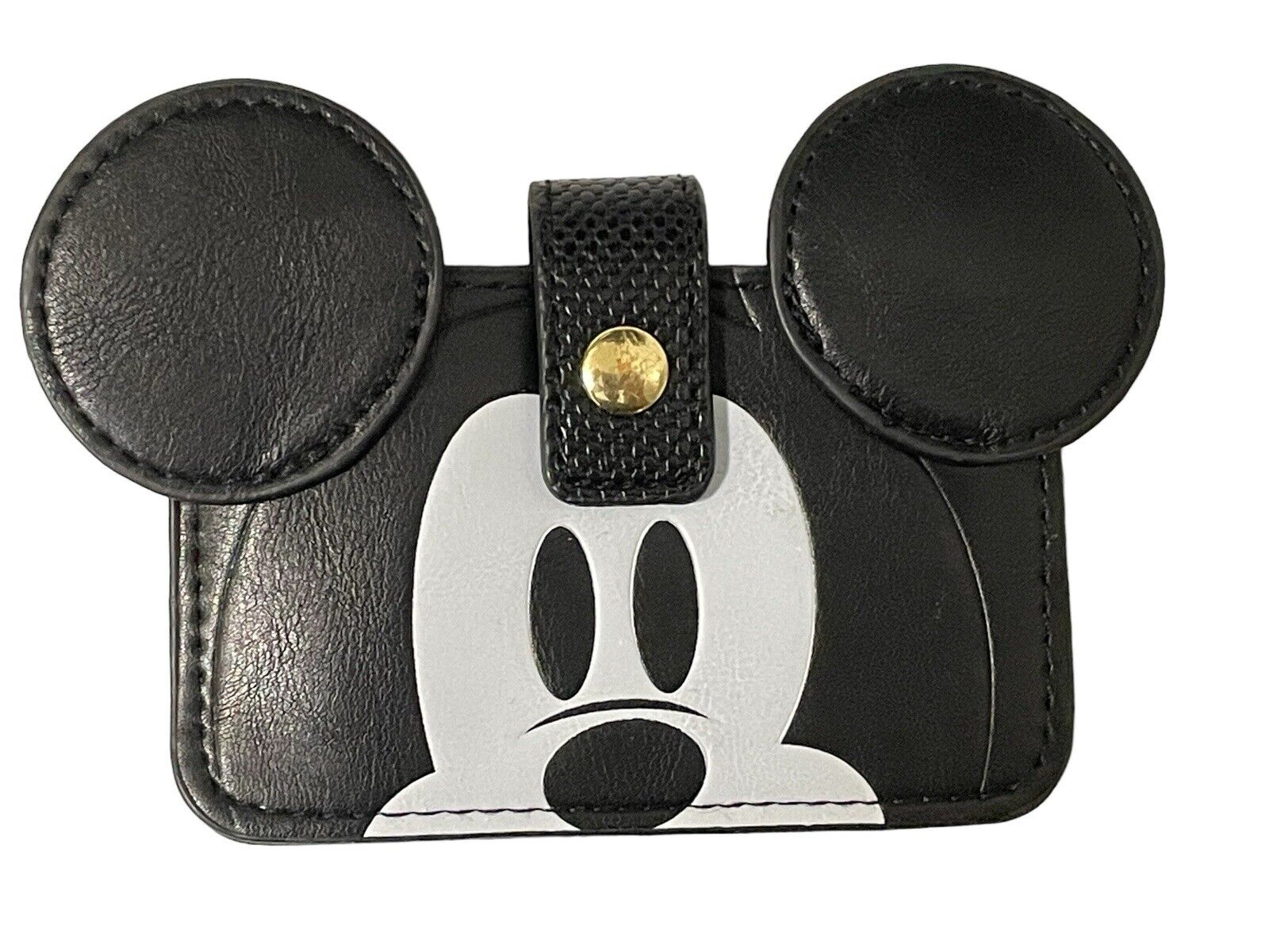 NWOT Disney Mickey Mouse Shaped Leather Wallet Card Holder