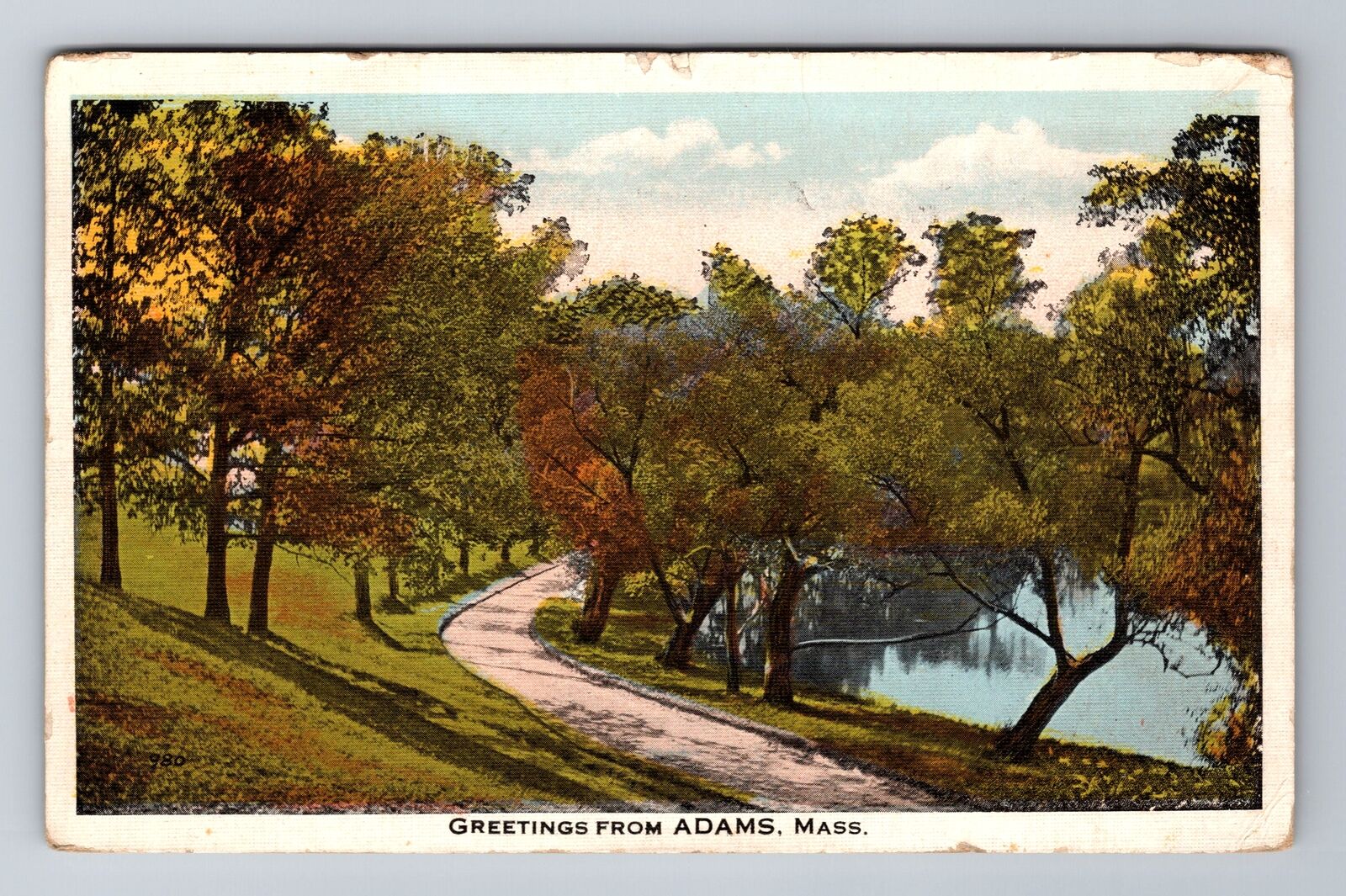 Adams MA- Massachusetts, General Greetings, Antique, Vintage c1925 Postcard