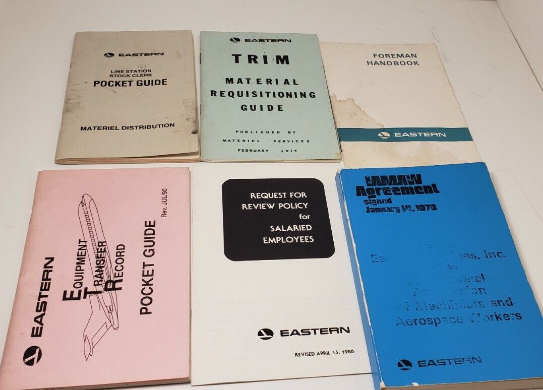 Eastern Airlines Set of Booklets Vtg Different Years 