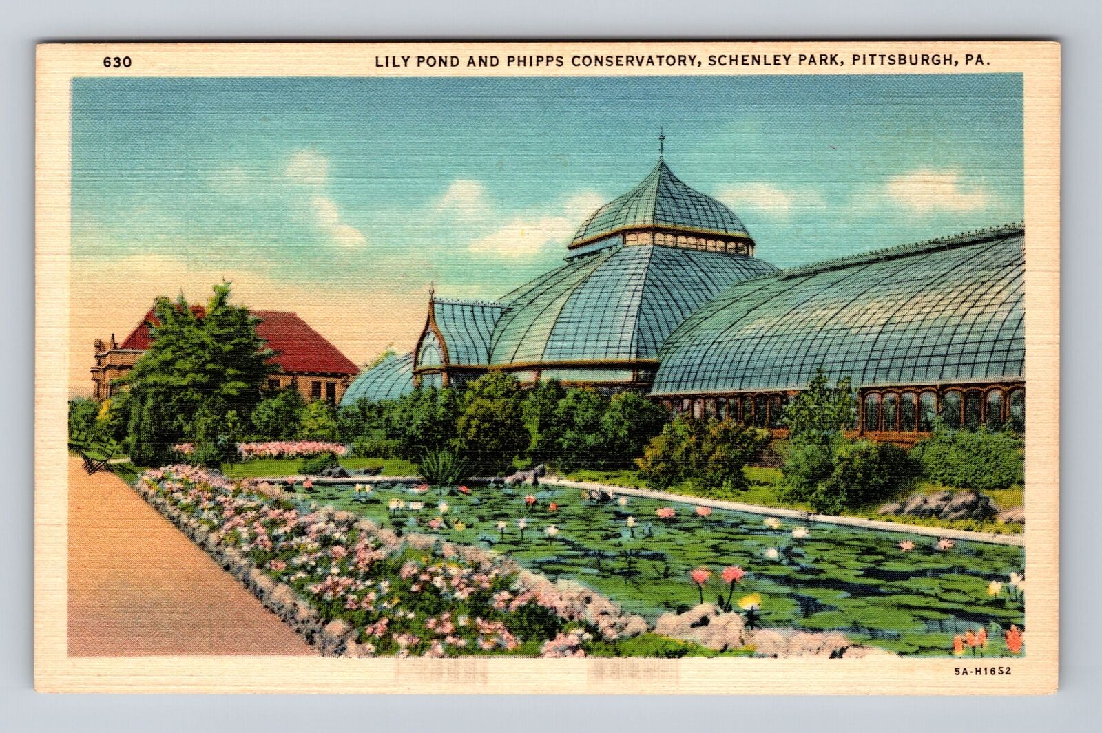 Pittsburgh PA-Pennsylvania, Schenley Park Phipps Conservatory Vintage Postcard