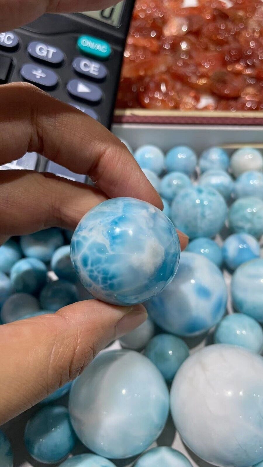Natural Blue Larimar Crystal Big Ball 50mm