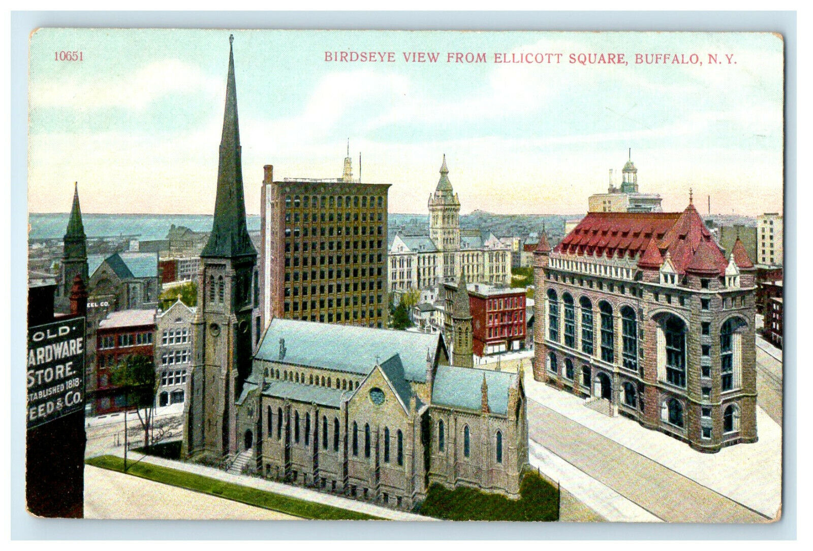 c1910s Bird\'s Eye View From Ellicott Square Buffalo New York NY Postcard