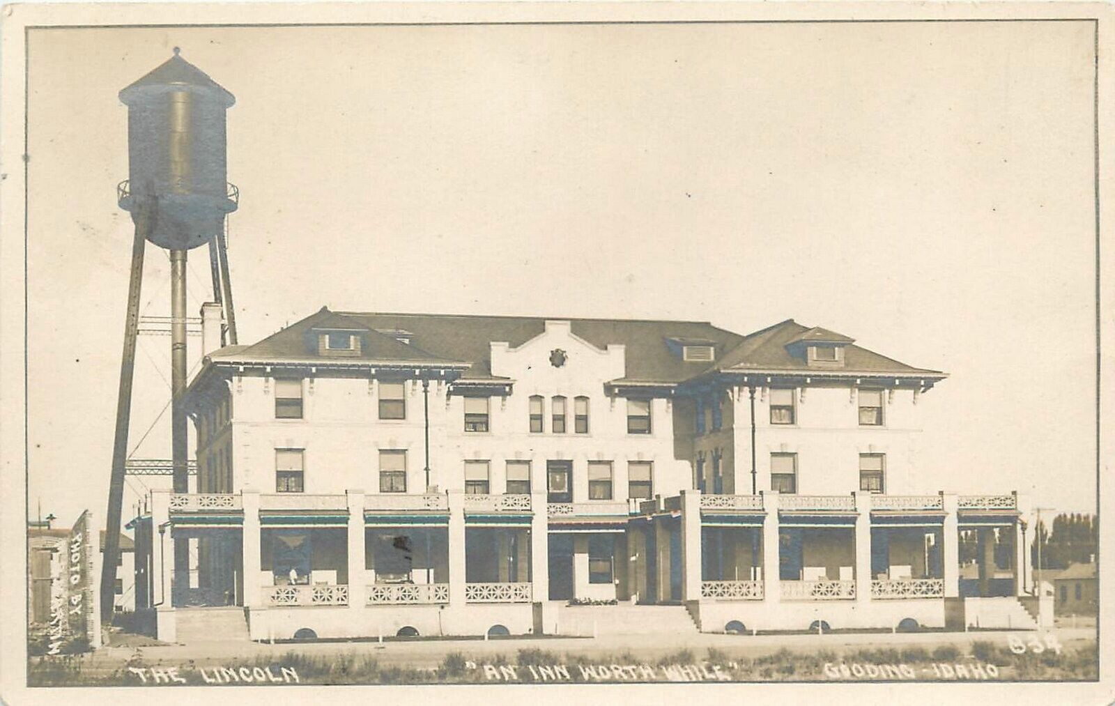 Postcard RPPC C-1910 Gooding Idaho Lincoln Hotel occupation 24-6090