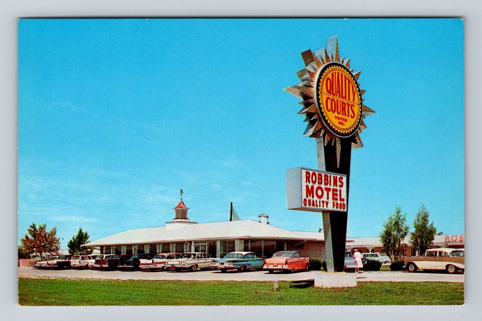 Vandalia IL-Illinois, Robbins Quality Courts Motel Restaurant Vintage Postcard