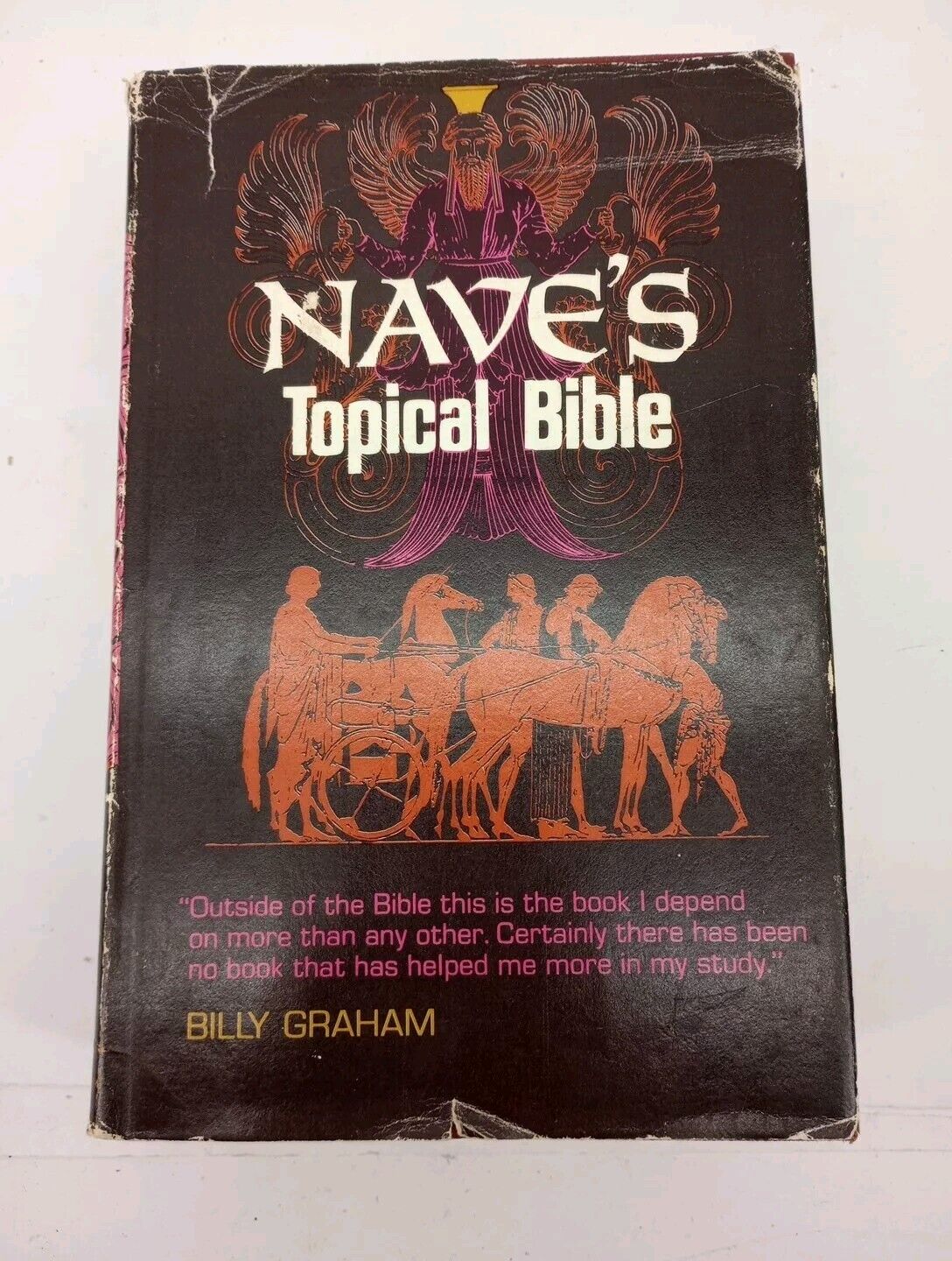 Vtg 1971 Naves topical bible,With  Dust Cover Which Is Torn As Shown. 