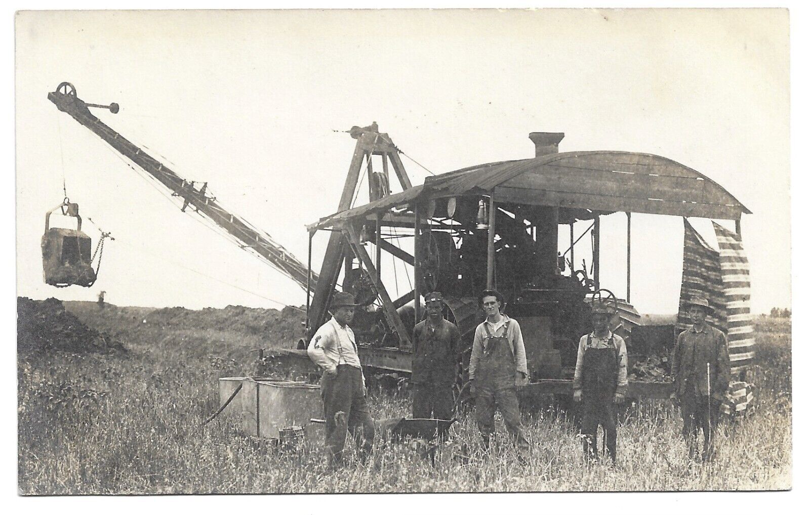 Occupational Scene at Aubrun Nebraska, Antique RPPC Photo Postcard