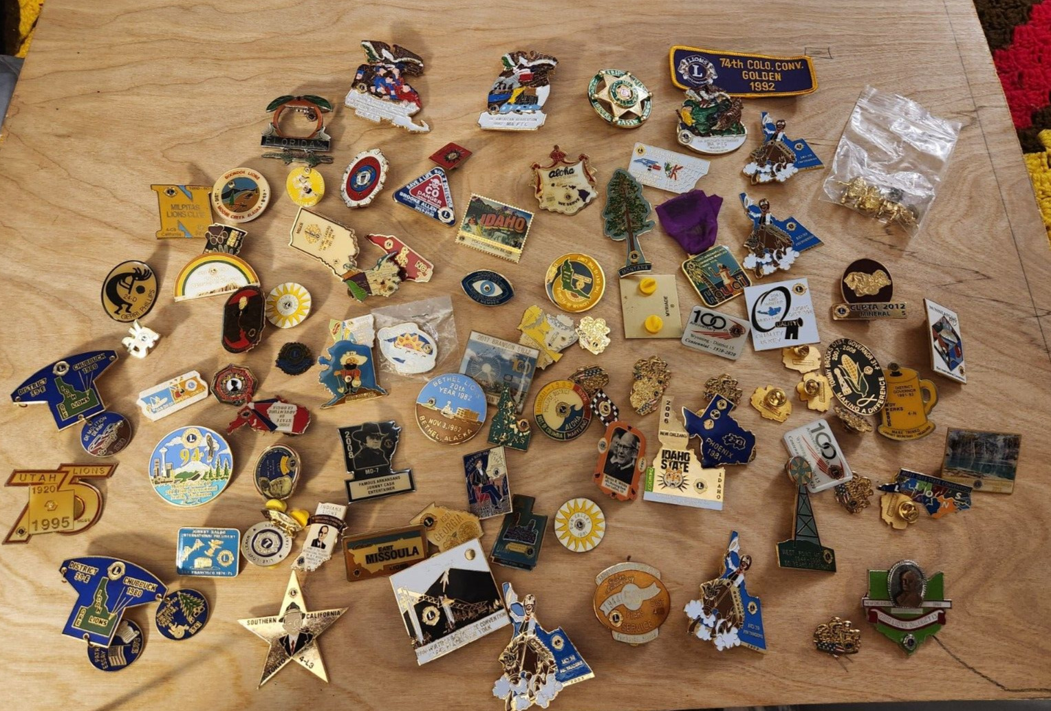 Lions Club Pins 92 Assorted States