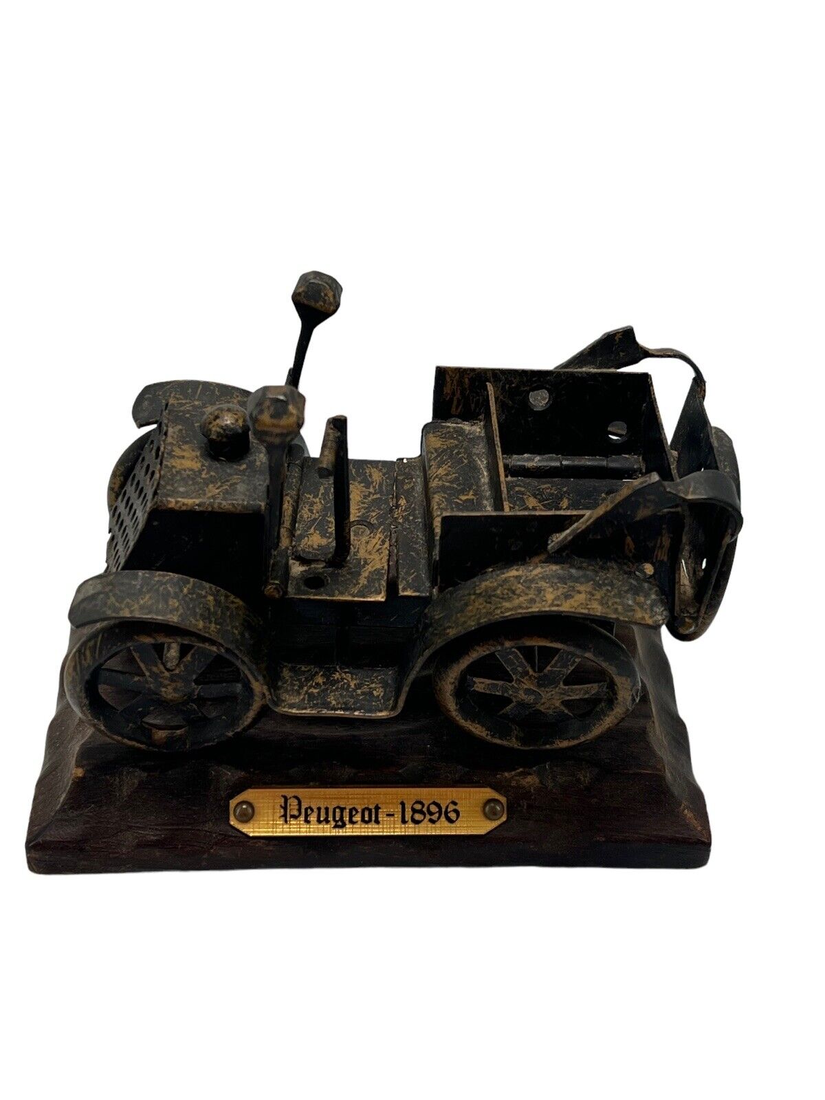 Vintage Peugeot 1896 Folk Art model car automobile Industrial Sculpture Model 