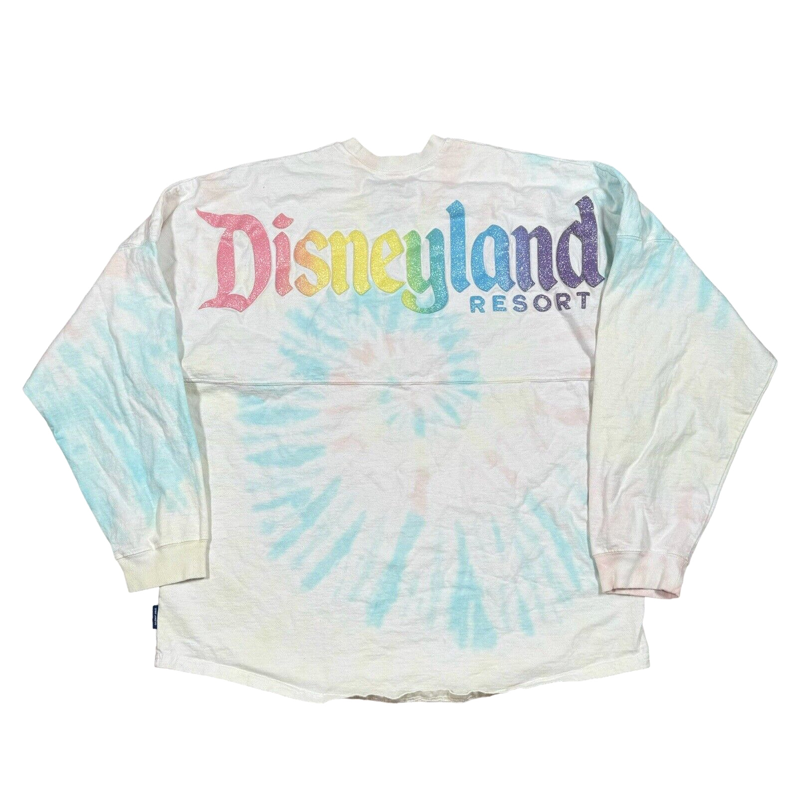 Disneyland Resort Women's Spirit Jersey Pastel Tie Dye Rainbow Glitter XL Shirt