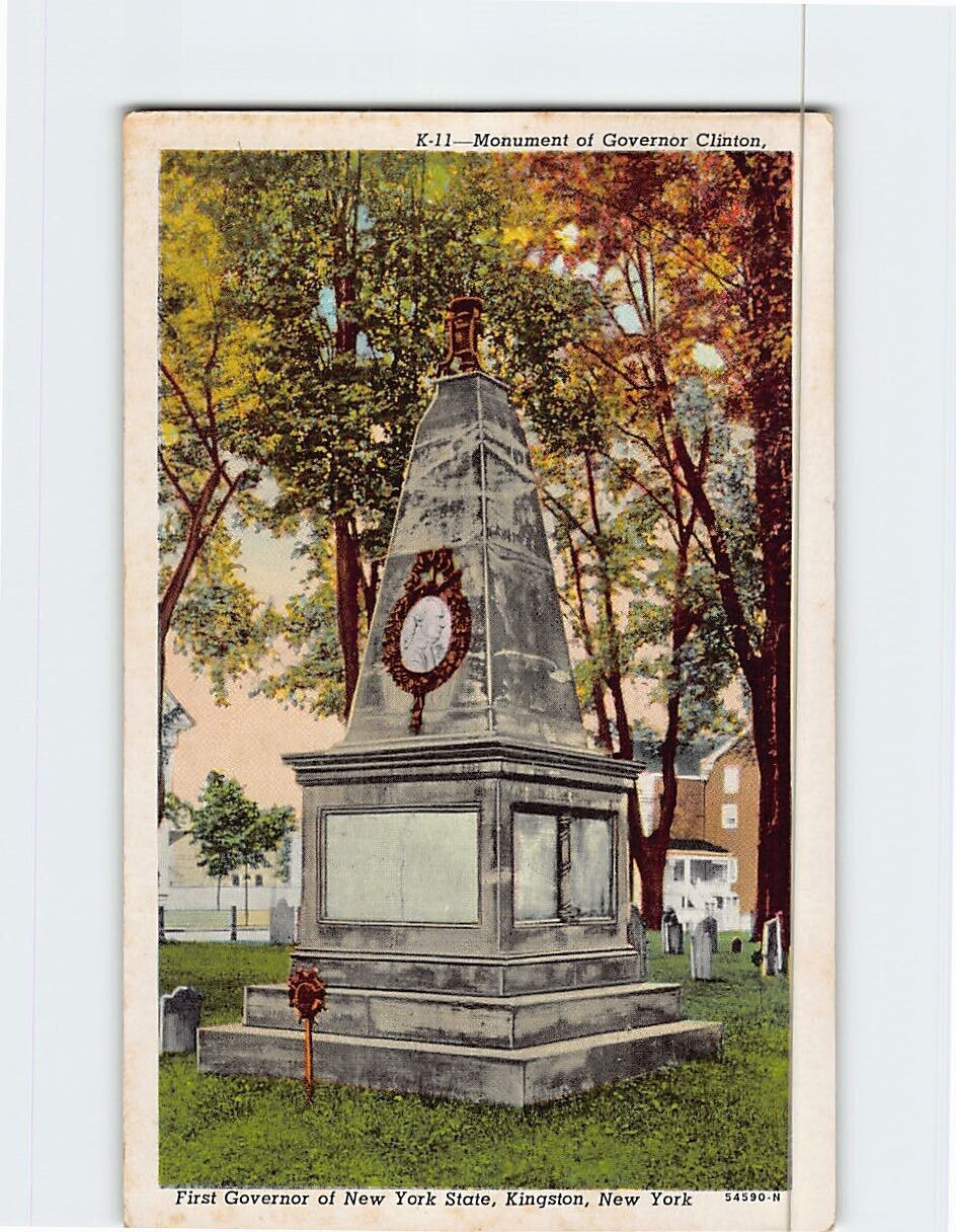Postcard Monument of Governor Clinton Kingston New York USA