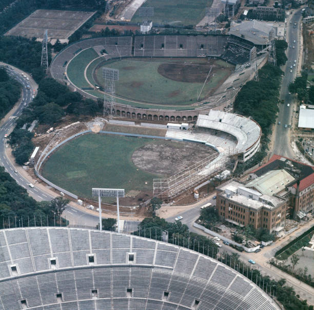 The National Stadium , New Jingu Stadium And Surrounding Area A 1964 Old Photo
