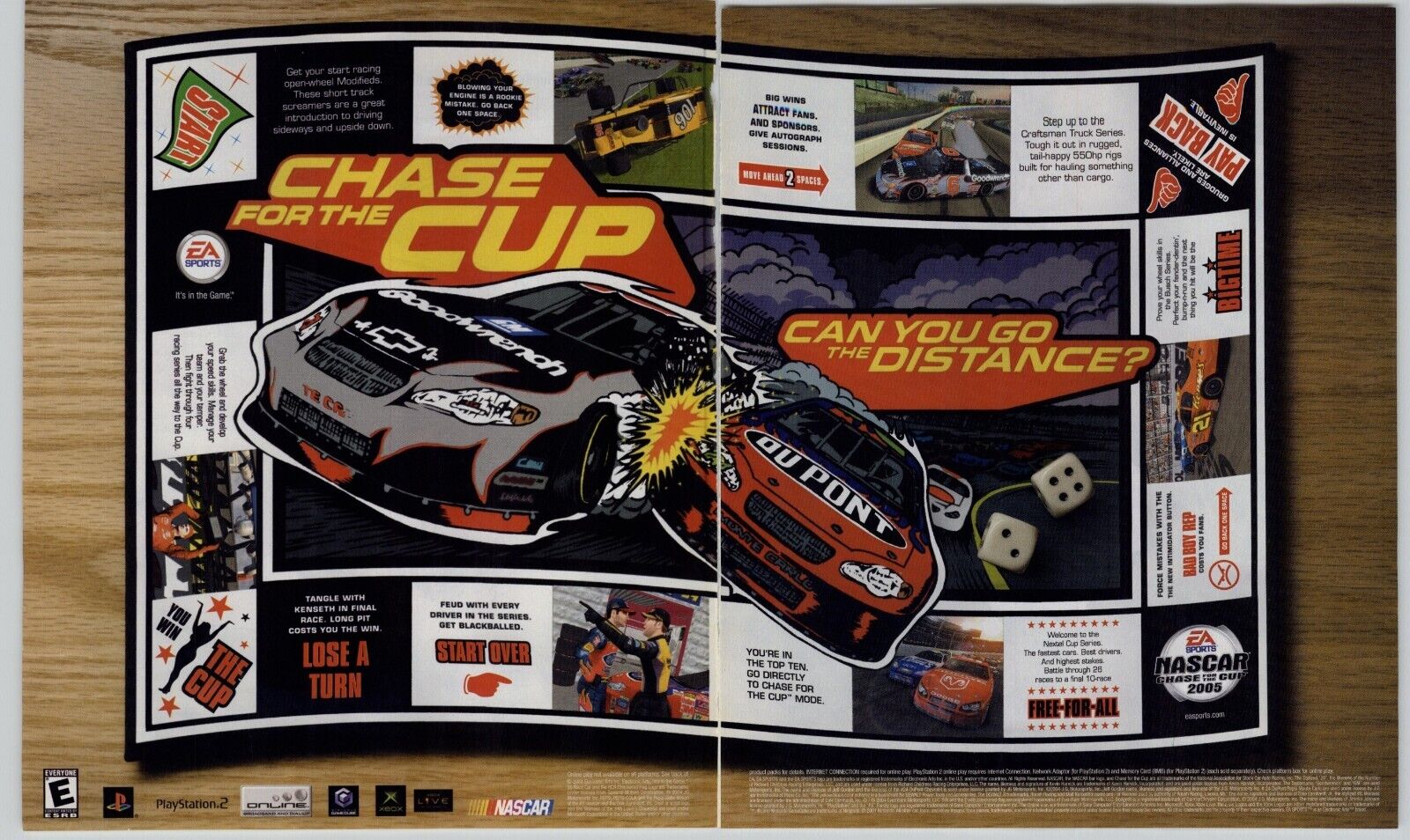 NASCAR Chase For The Cup 2005 PS2 Xbox Racing Video Game Art Vintage Print Ad 