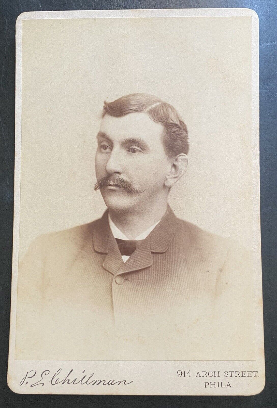 1880s-90s Ed Cannonball Crane MLB Philly Road Trip Baseball Cabinet Card