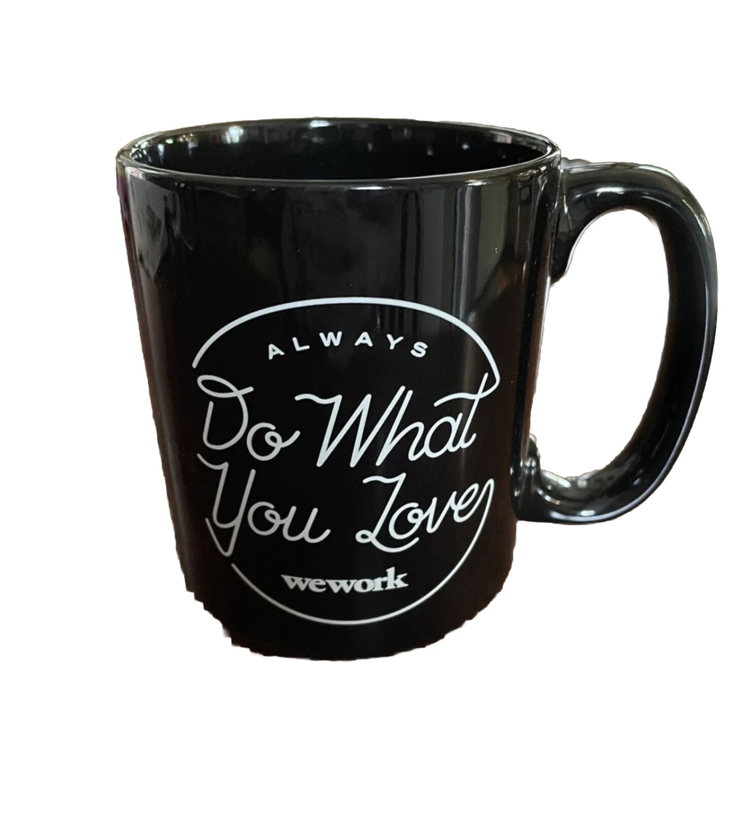 4- WeWork Always Do What You Love Black Coffee Mug Adam Rebekah Neumann We Work
