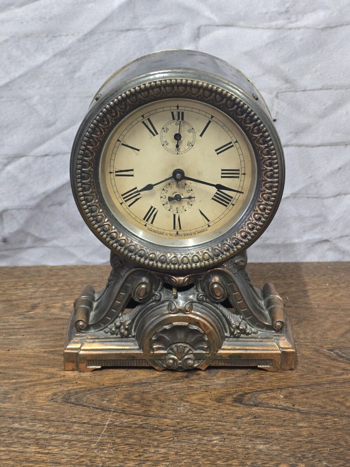 Antique 1909 Seth Thomas Long Alarm Ornate  Windup Clock