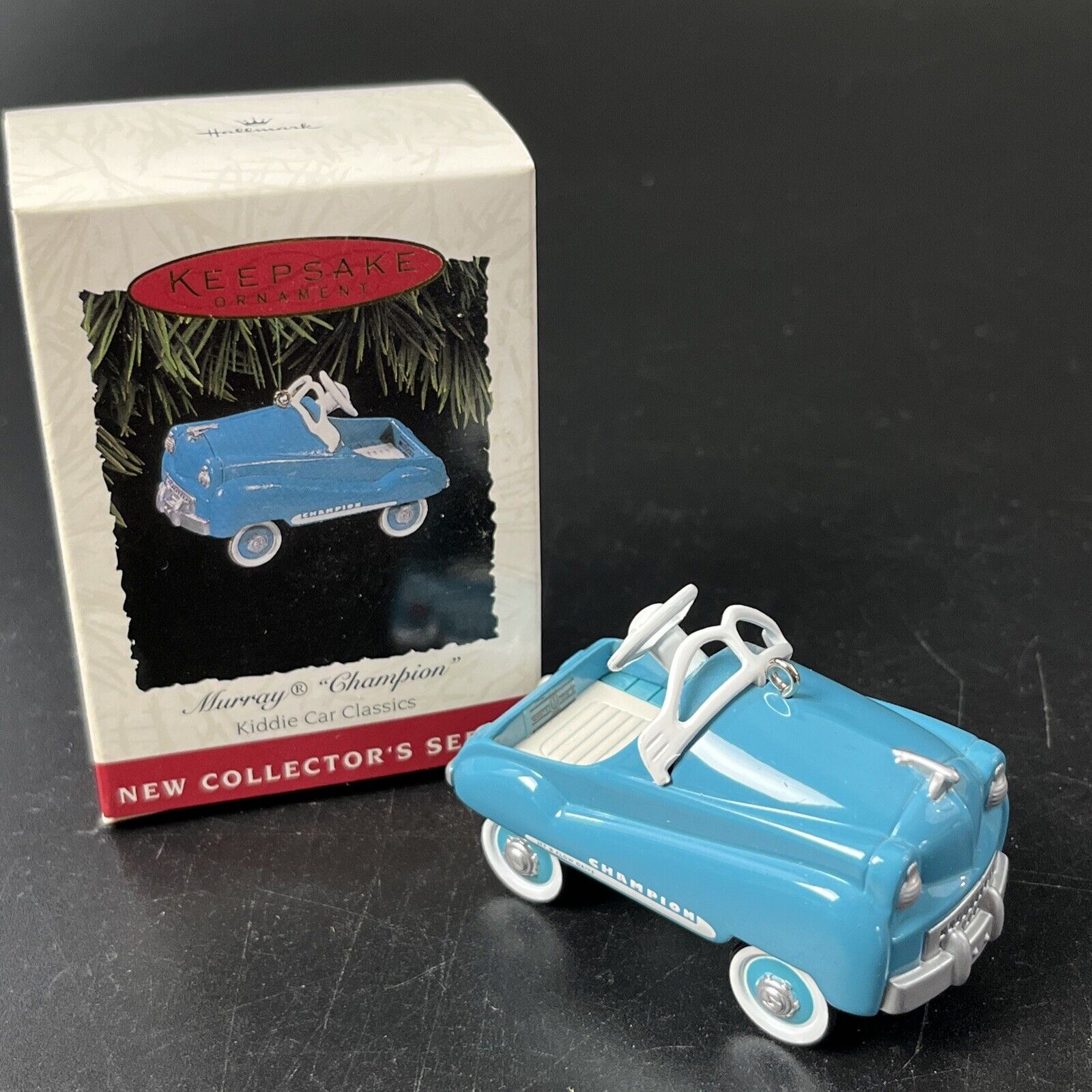 Hallmark 1994 Murray Champion Blue Pedal Kiddie Car Classic Keepsake Ornament #1