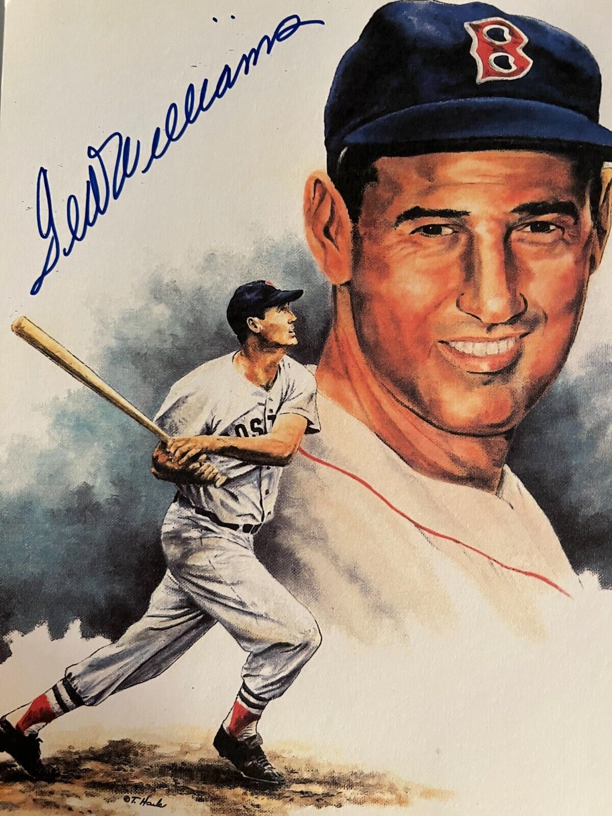 Boston Red Sox Ted Williams signed photo. 8x10 inches