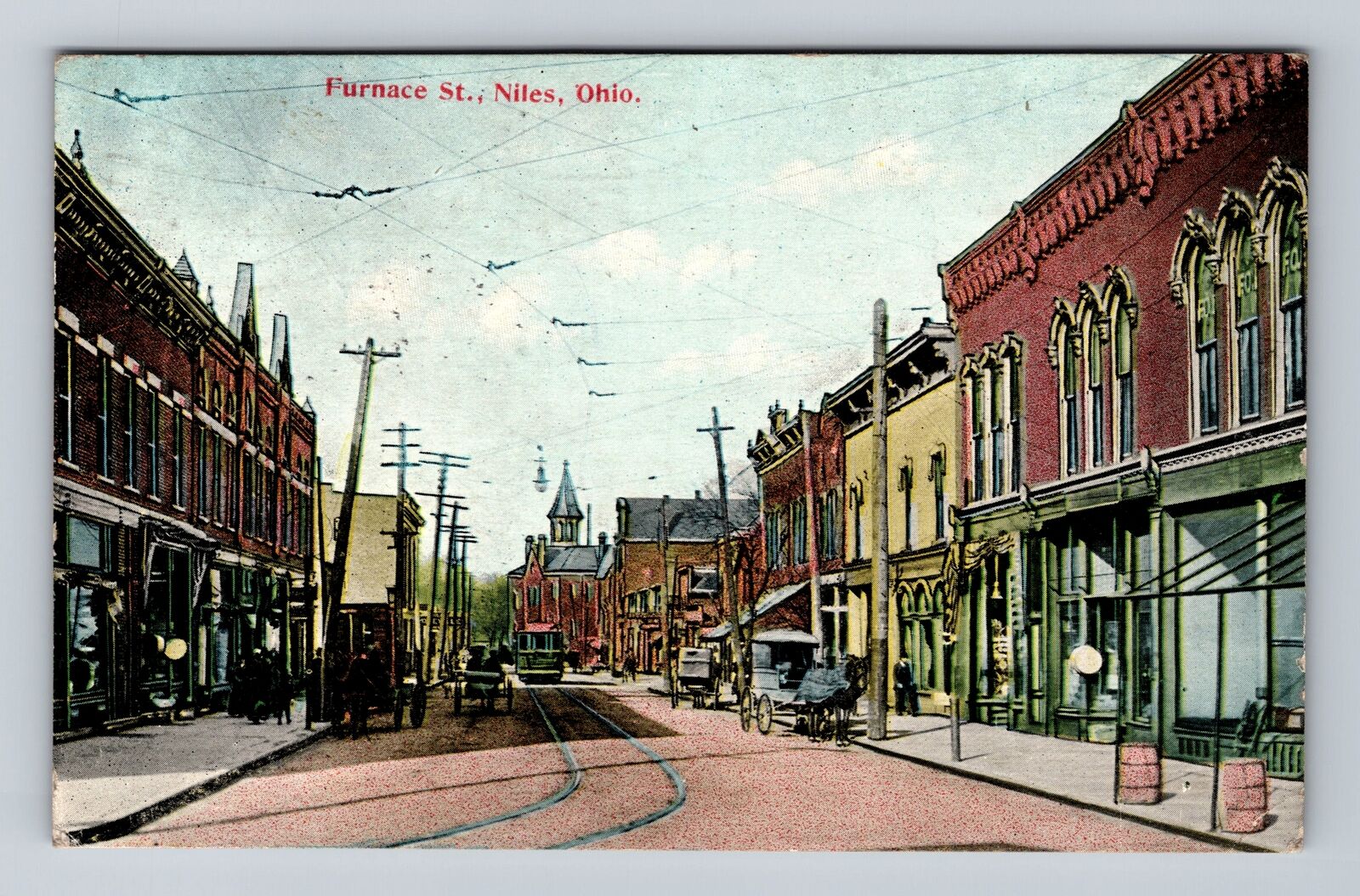 Niles OH-Ohio, Scenic View on Furnace Street, Antique Vintage Postcard