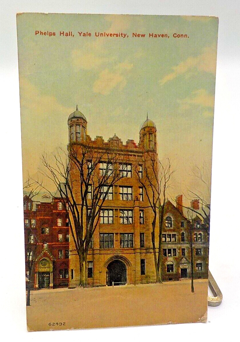 Vintage Postcard Phelp\'s Hall Gateway Yale College New Haven Connecticut CT